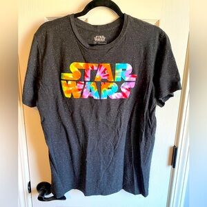 Rainbow Tie Dye Star Wars Black Tshirt